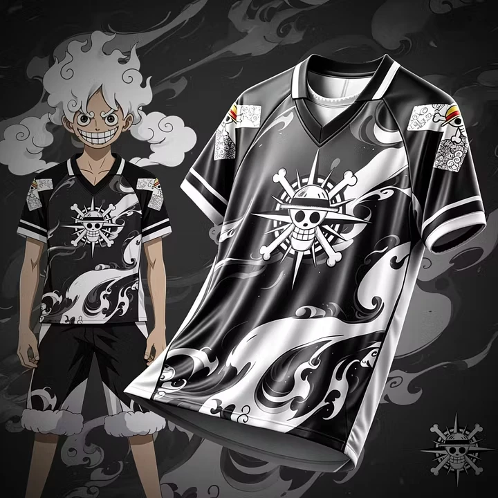 2027 New Arrivals Anime Breathable Ball Suit Skeleton Pirate Logo Personalized Luffy Straw Hat Team Casual Sports 3D Printed Top