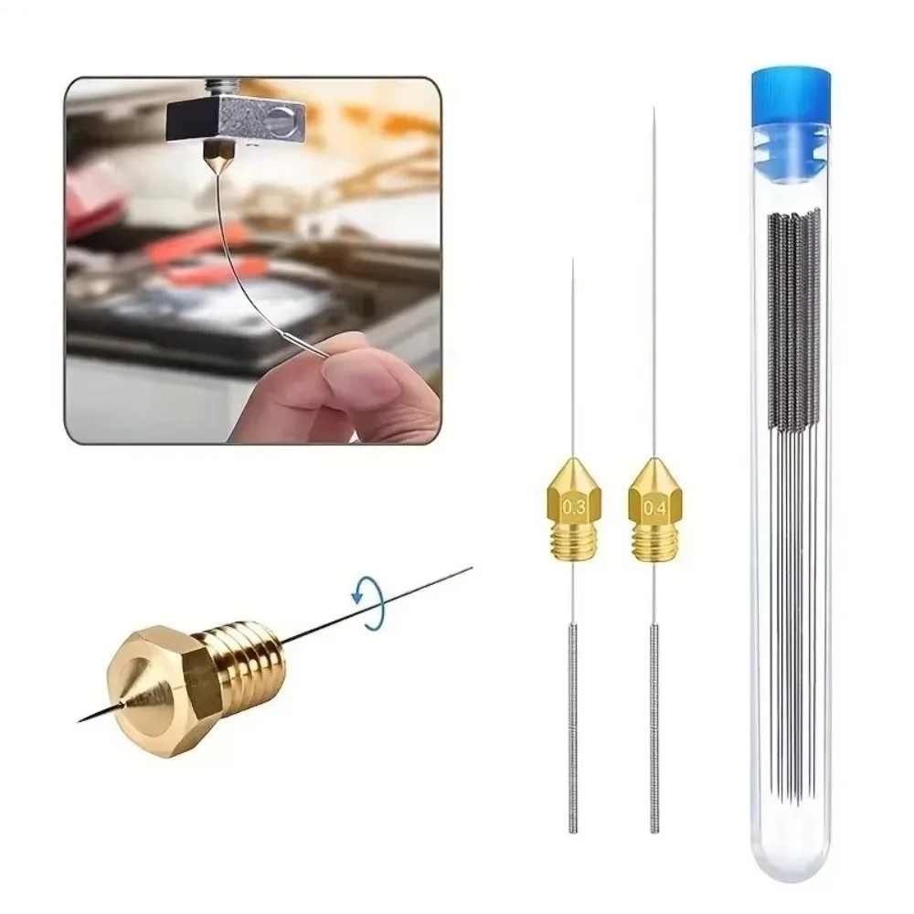 10PCS Stainless Steel Nozzle Cleaning Tool Universal High Hardness Nozzle Cleaner Kit Portable Multi-purpose Cleaning Needle Set