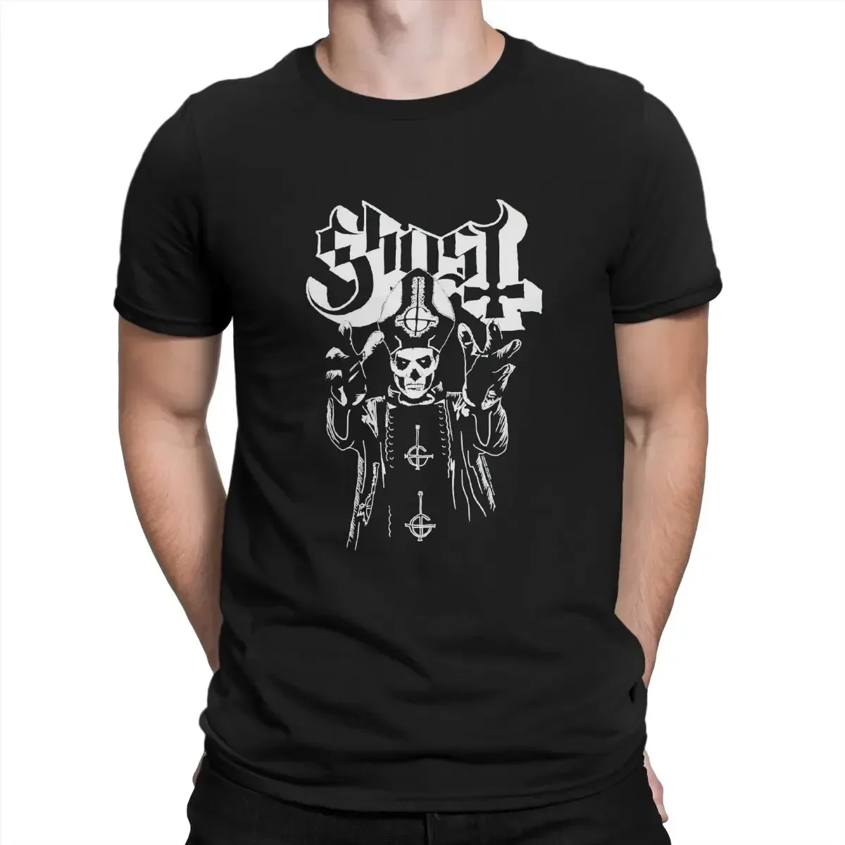 

Men Papa Emeritus Ghost Ghost B C T Shirt Ghost BC Cotton Tops Vintage Short Sleeve Round Neck Tees New Arrival T-Shirts