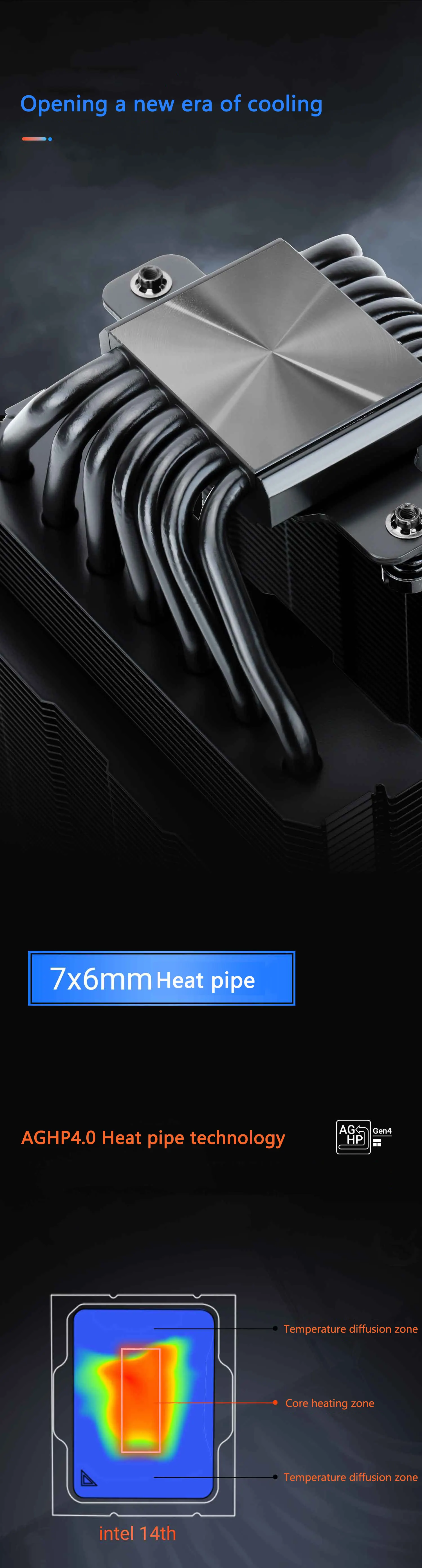 Thermalright Phantom Spirit 120 SE Black Computer case radiator,7x6mm heat pipe,Dual towers, dual fans, blackened nano coating