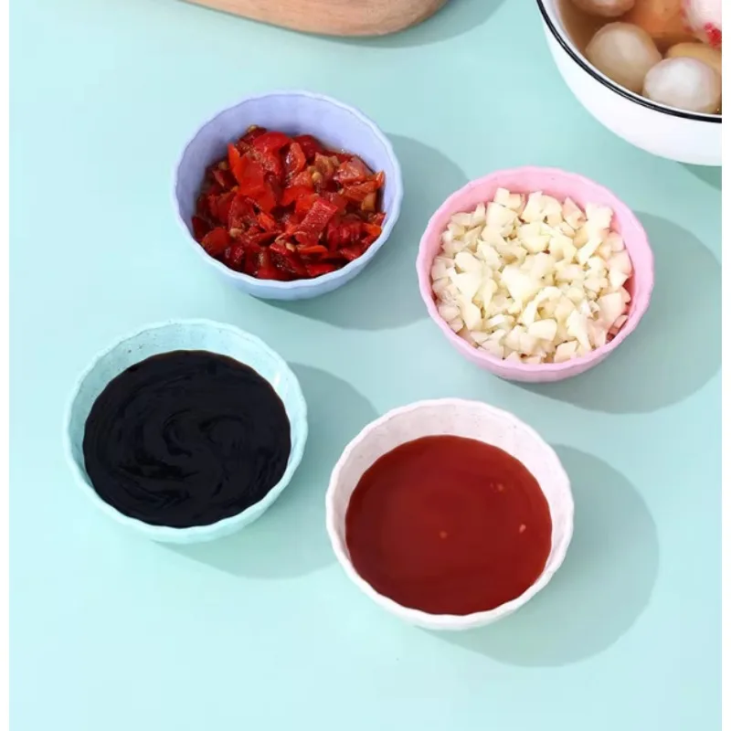 Creative Wheat Straw Snack Plate Kitchen Dish Seasoning Pickles Saucer Dipping Sauce Household Tableware Seasoning Small Dishes