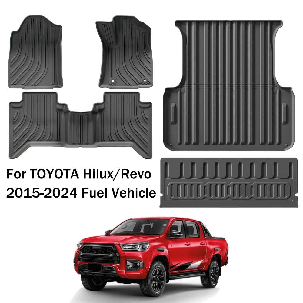 For Toyota Hilux Revo 2015 - 2024 Right Rudder TPE 3D Floor Mat Trunk Mat RHD Japan Australia New Zealand South Africa