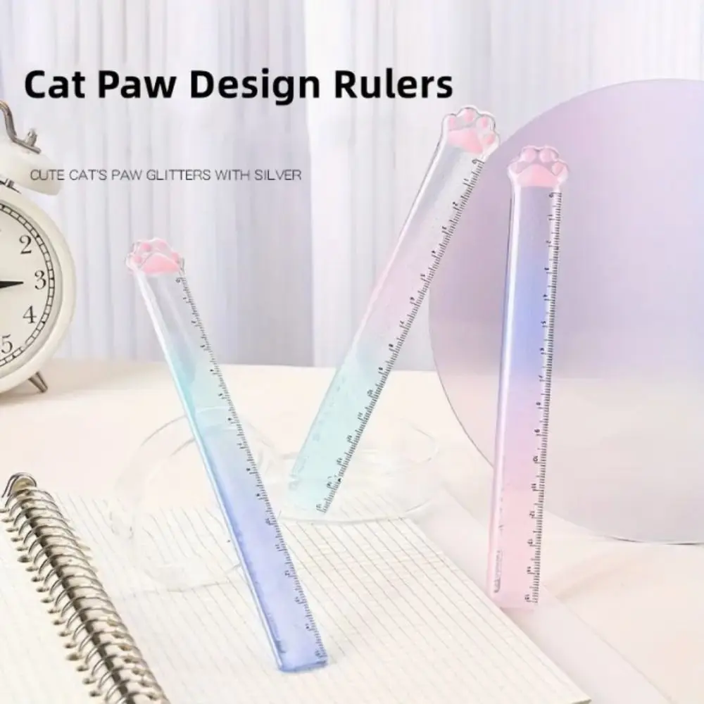 

Cat Paw Design Cat Paw 15cm Straight Ruler Multifunction Transparent Math Drawing Ruler Acrylic Drafting DIY Drawing Tools