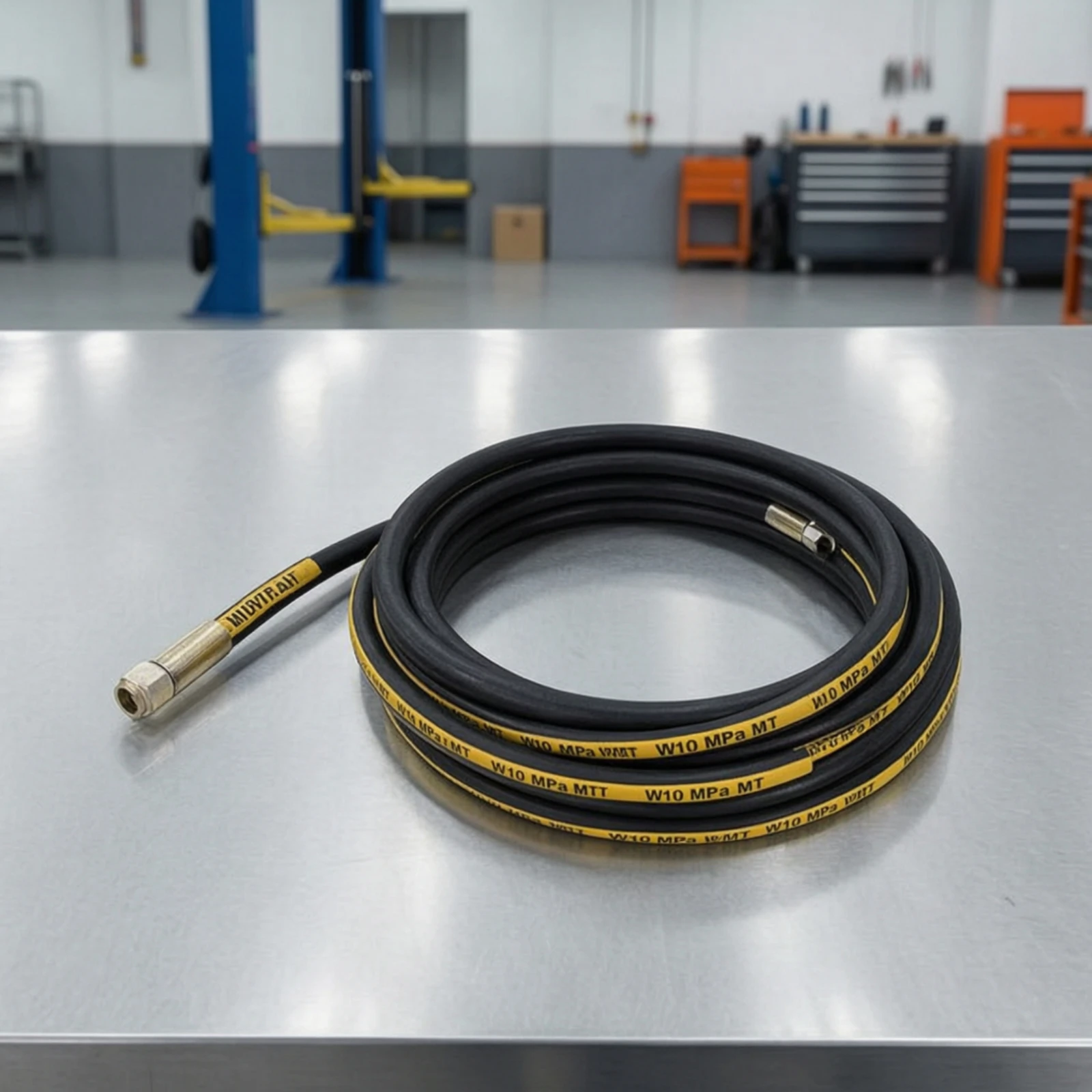 High-Pressure Grease Hose Long Reach Grease Hose with Metal Fittings Easy Loading User-Friendly for Mechanics