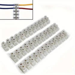 2Pcs 12 Way Barrier Screw Terminal Block Wire Connector Strip