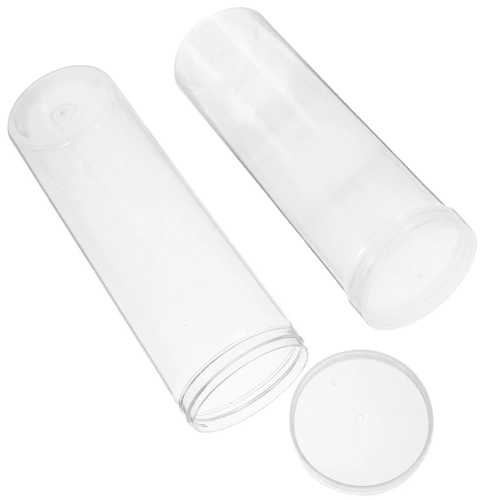 2Pcs Small Pen Case Clear Transparent Pencil Box Compact Pen Holder Enough Capacity for Pens Pencils Stationery Storage Box