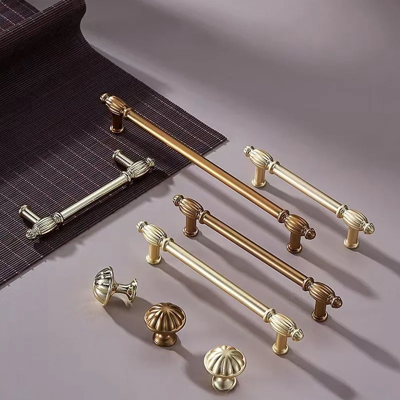 Bright Chrome/Gold Pumpkin Drawer Knobs Cabinet Handles Wardrobe Pulls Zinc Alloy Kitchen Accessories Nordic Furniture Handles