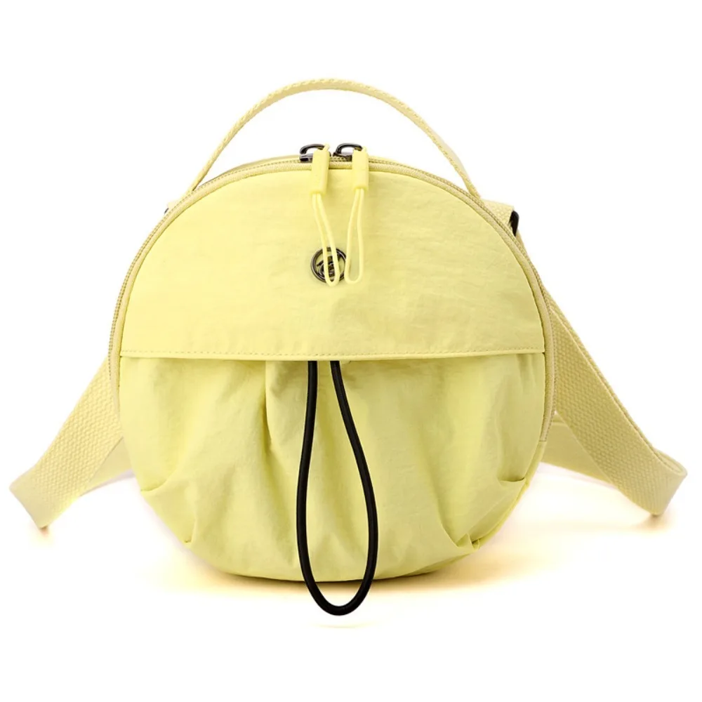 

Nylon Mobile Phone Storage Bag Large Capacity Casual Small Round Handbag Waterproof Solid Color Mini Crossbody Bag