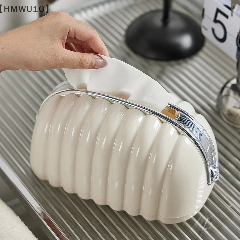 Simple Irregular Cloud Shape Tissue Box With Spring Home Living Room Light Luxury Shell Napkin Box Holder Container