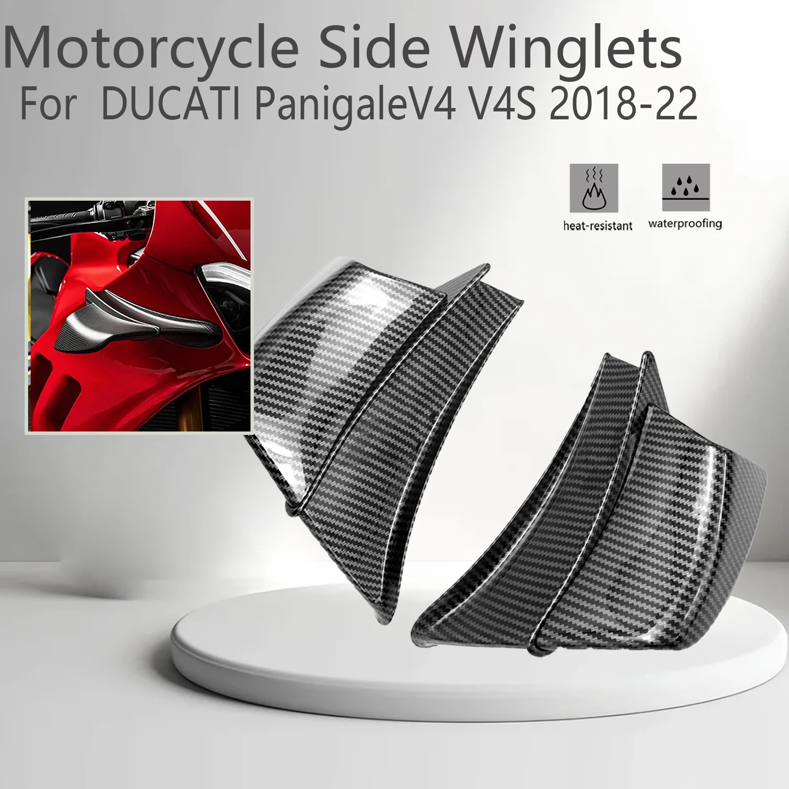 

V4 V4S Motorcycle Side Winglets Air Deflector Fairing Accessories For Ducati Panigale V4Set V4 V4S V4R 2018-2022