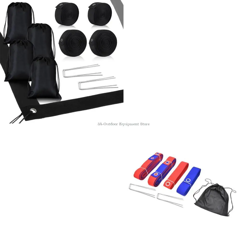 

Линия волейбола на открытом воздухе на открытом воздухе пляжная волейбольная линия с заземляющими гвоздями