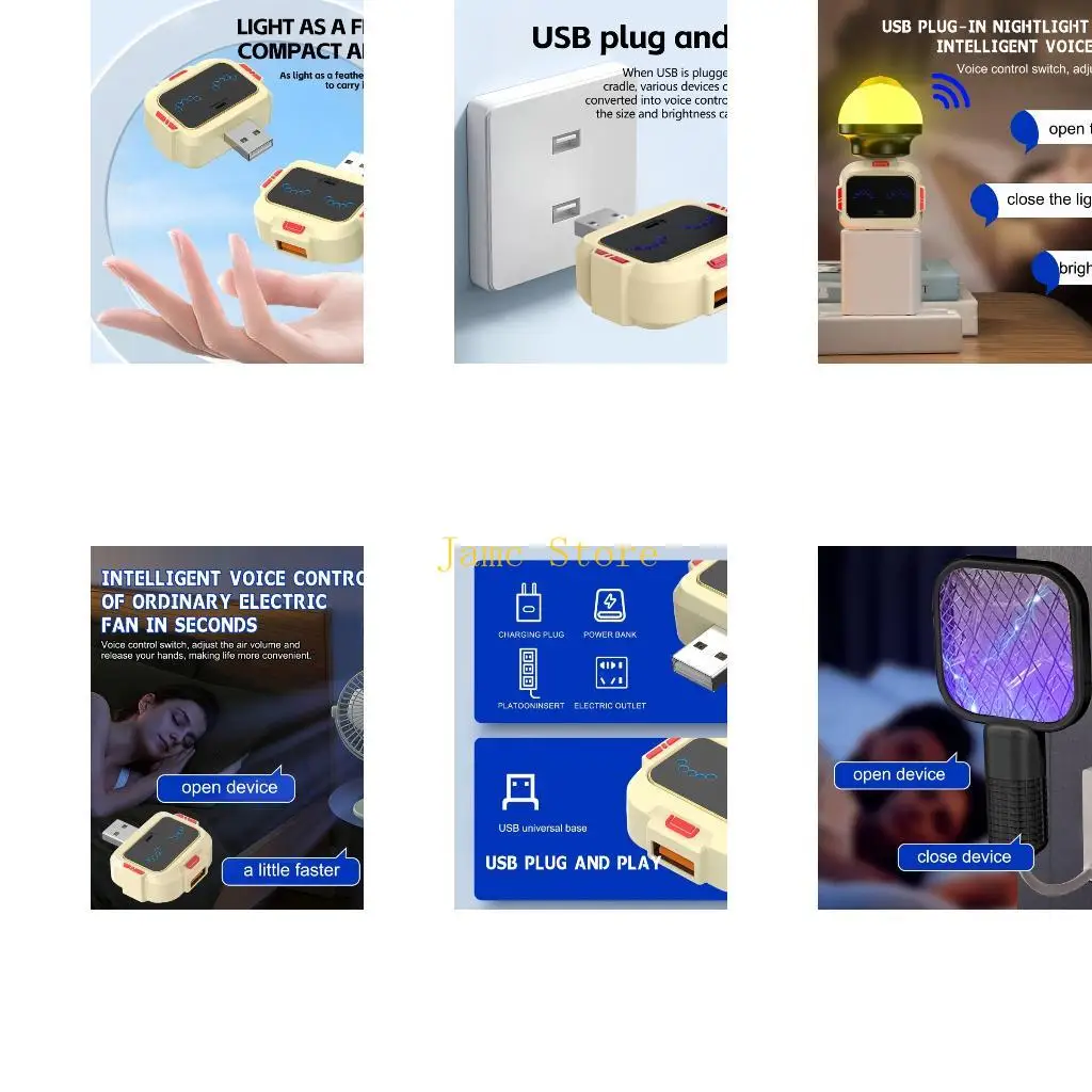 

LX0B Интеллектуальное управление питанием через USB для устройств 5 В. Английские голосовые команды. Подсветка. Вентилятор.