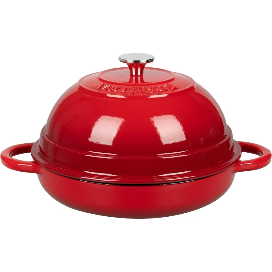 

Cast Iron Enameled Dutch Oven Pot with Lid for Bread Baking Bread Oven 6 Quart Red