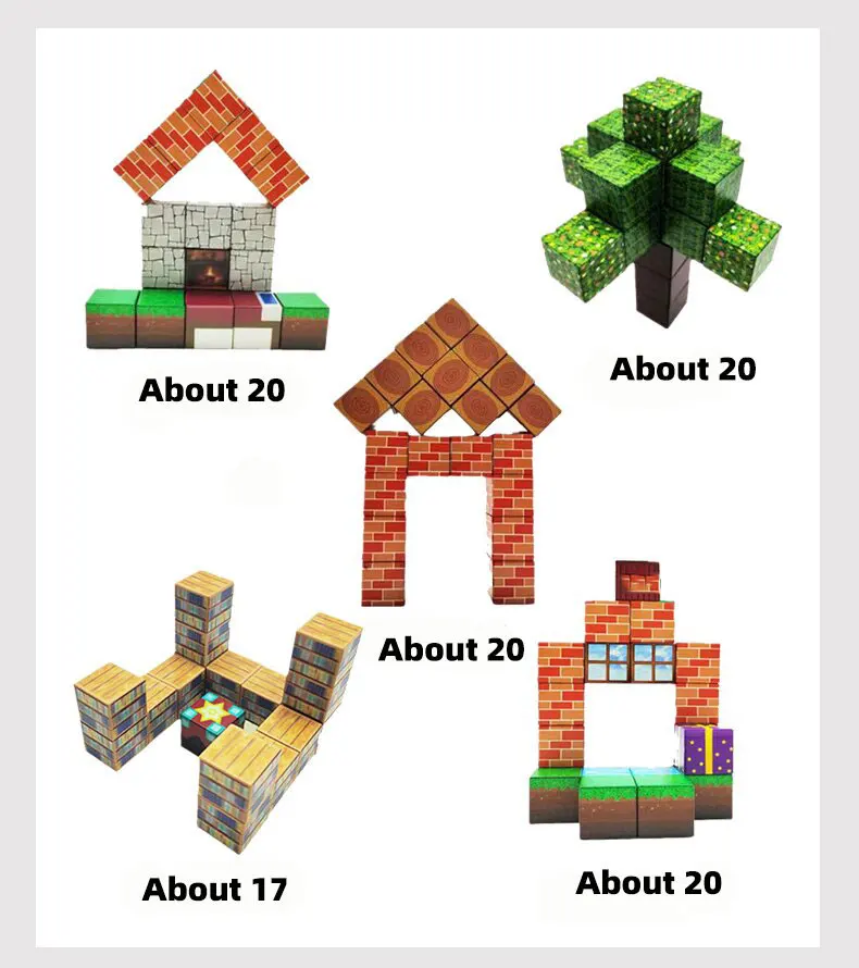 Mine World Magnetic Building Blocks 10-500Pcs Construction Games For Children Montessori STEM Toys Boys and Girls Birthday Gifts
