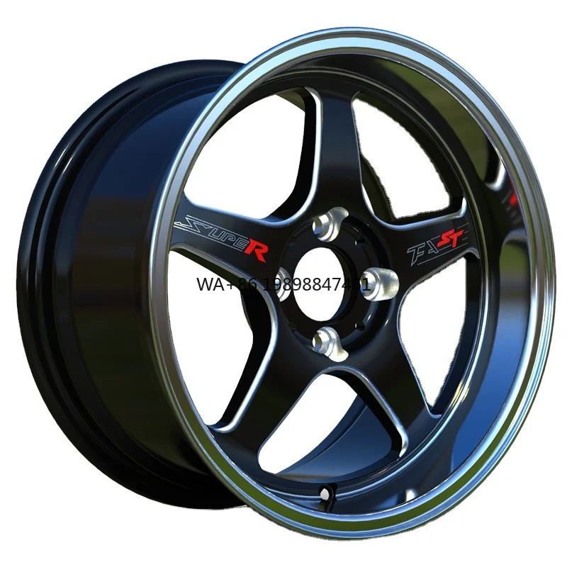 

for 15inch 4x100 Commercial Aluminum Alloy Wheel Rims New Matte Black 25mm ET with 100mm PCD MOQ 4 Pieces for Sport Cars