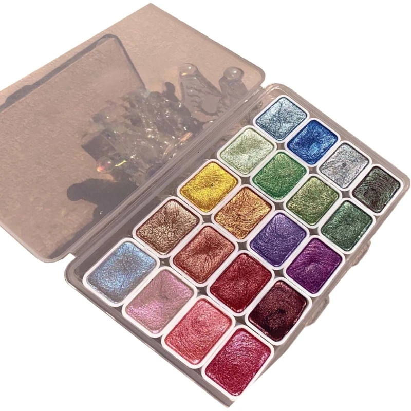 20 لونًا من الألوان المائية اللامعة الصلبة للرسم الفني وتلوين بيض عيد الفصح