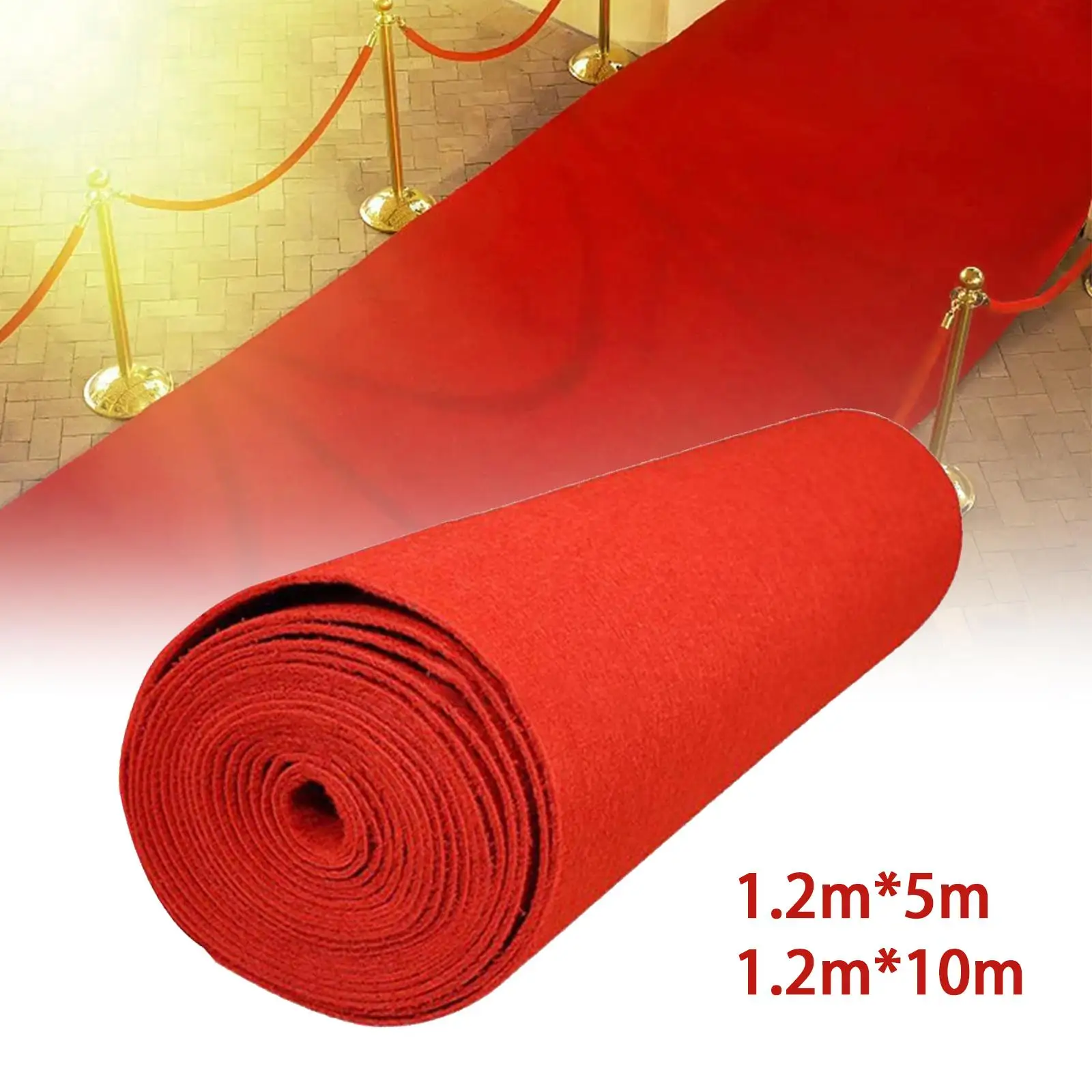 Red Carpet Runner Sturdy Portable Easy to Use Red Aisle Runner Wedding Rug 1.2M Wide for Exhibition Hallway Event Holiday Prom