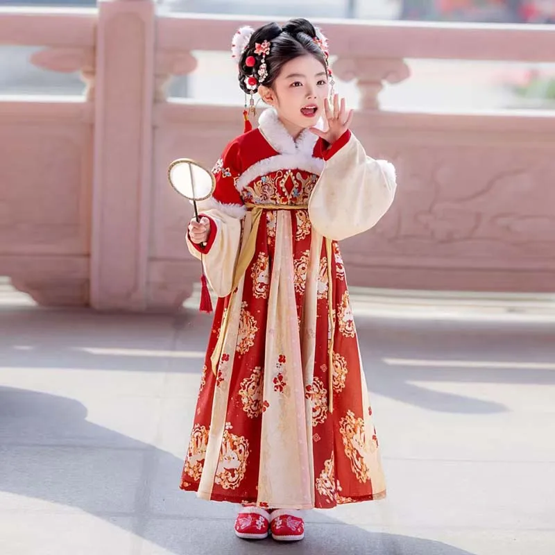 

New autumn and winter Chinese Hanfu girls' casual dress