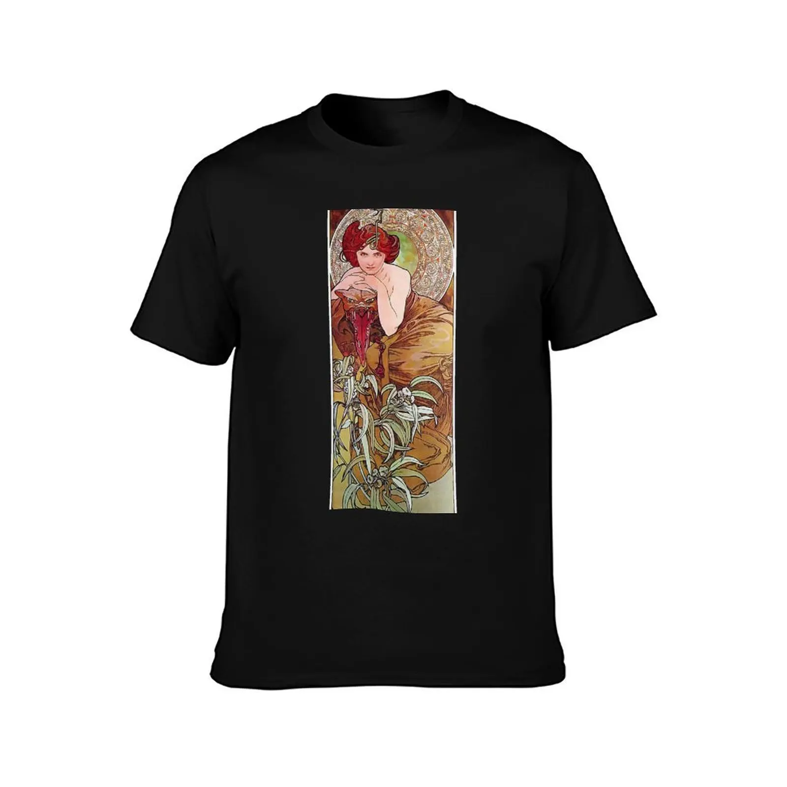 Emerald - Alphonse Mucha - 1900 T-Shirt Soft Stretch Short Sleeve Top
