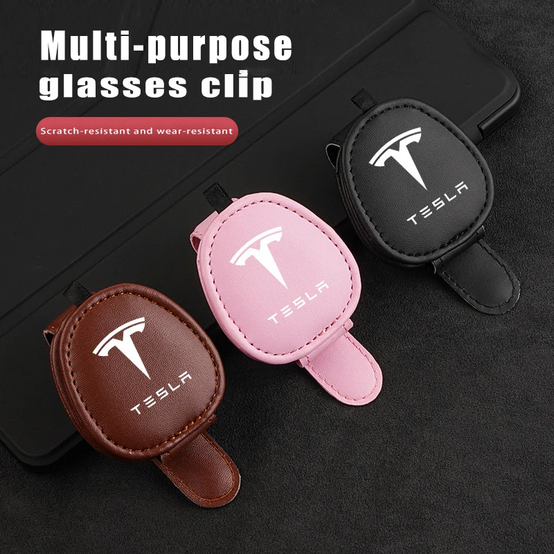 Car Interior Glasses Clip Sunshade Storage Brace Auto Accessories For Tesla Model 3 Model S X Model Y Roadster SpaceX Accessorie