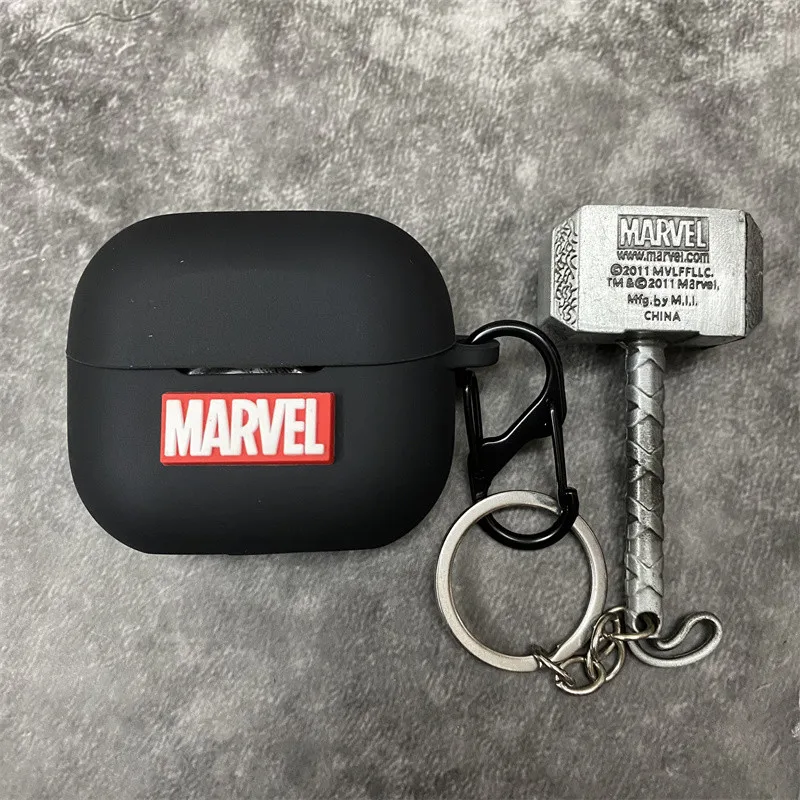 BEAST KINGDOM Marvel Earphone Case Cover for Samsung Galaxy Buds 3/3Pro Cartoon Silicone Wireless Earbuds Shell With Keychain