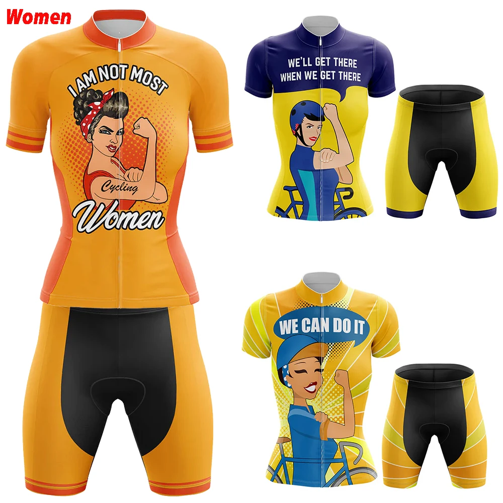 Mountain Biking Outfits Women - I Am Not Most โพลีเอสเตอร์ขี่จักรยานเสื้อผ้าชุดเจอร์ซีย์ผู้หญิงกางเกงขาสั้นจักรยาน Man
