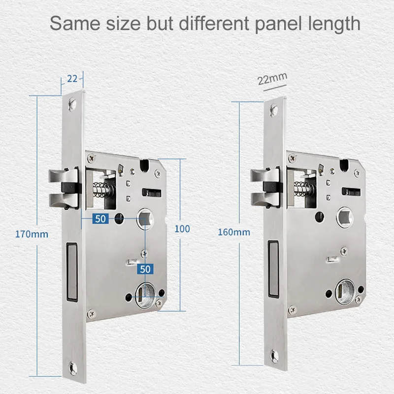 5050 mortise lock body ,For many door lock , Stainless steel panel,  Anti-theft bolt , mute , lift handle to lock down to open