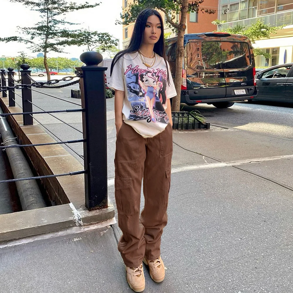 

Versatile Workwear Jeans High Waist Cotton Denim Half Elastic Design Personalized Style Women's Long Pants Fashionable