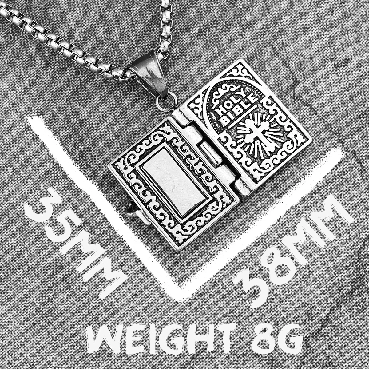 Holy Bible Can Be Opened Stainless Steel Men Women Necklaces Pendant Chain Punk Trendy Fashion Jewelry Creativity Gift Wholesale