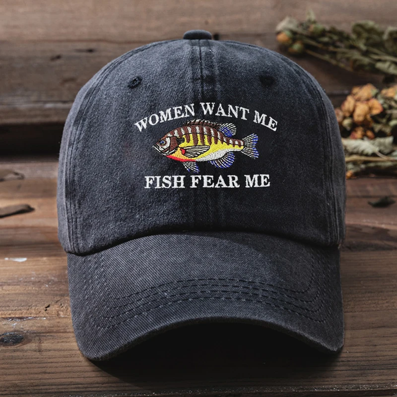 

Retro Fish Embroidery Baseball Cap For Men Women Fishmen Outdoor Snapback Hat Adjustable Cotton Sun Hats Angler Caps gorras