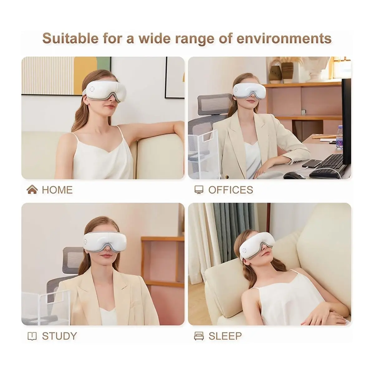 [A99U] Eye Massager with Heat, Heated Eye Mask with Bluetooth Music, Massages Eye Muscles, Eye Care Gift with 5 Massage Modes