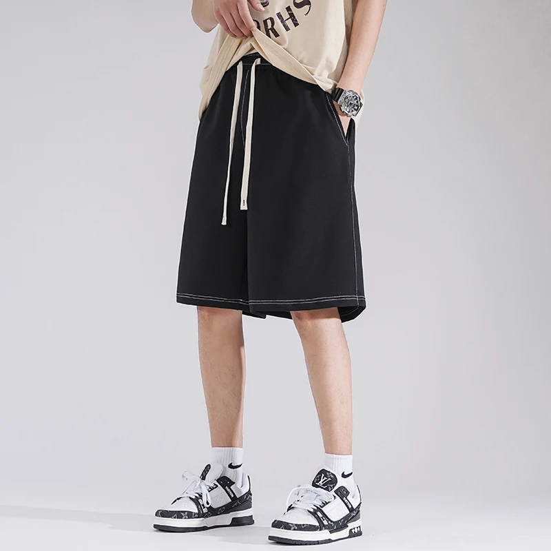 

Summer Thin Baskeall orts Men's Casual Beach Five-Point Pants Spor Loose Fit Youthful Sle Polyester Blend Cool Sensation