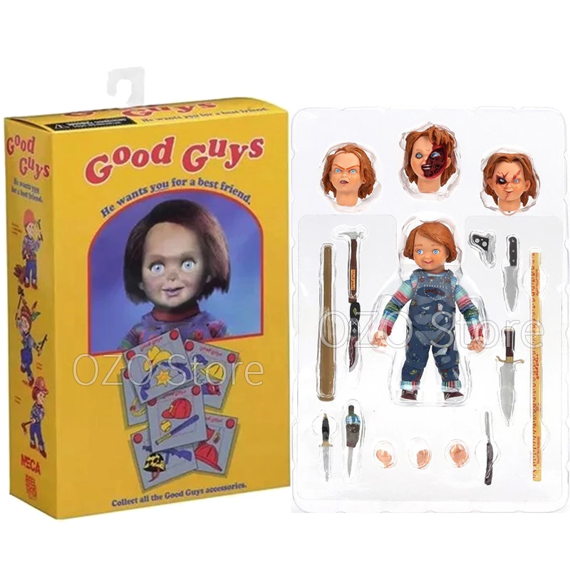 Figura de acción NECA Chucky, juego para niños, buenos chicos, variante definitivo, película de Chucky, modelo de figura de rol, muñeco de terror, juguete, regalo de Halloween