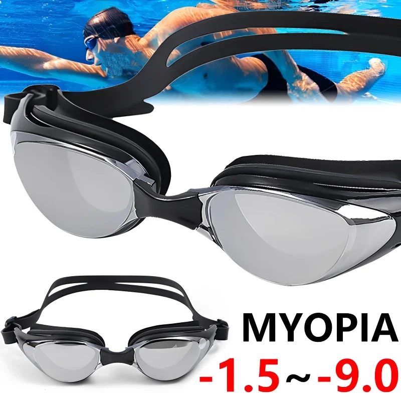 

Myopia Swimming Glasses Prescription -1.0~-9.0 Waterproof Anti Fog Swim Eyewear Silicone Diopter Diving Goggles Adults Children