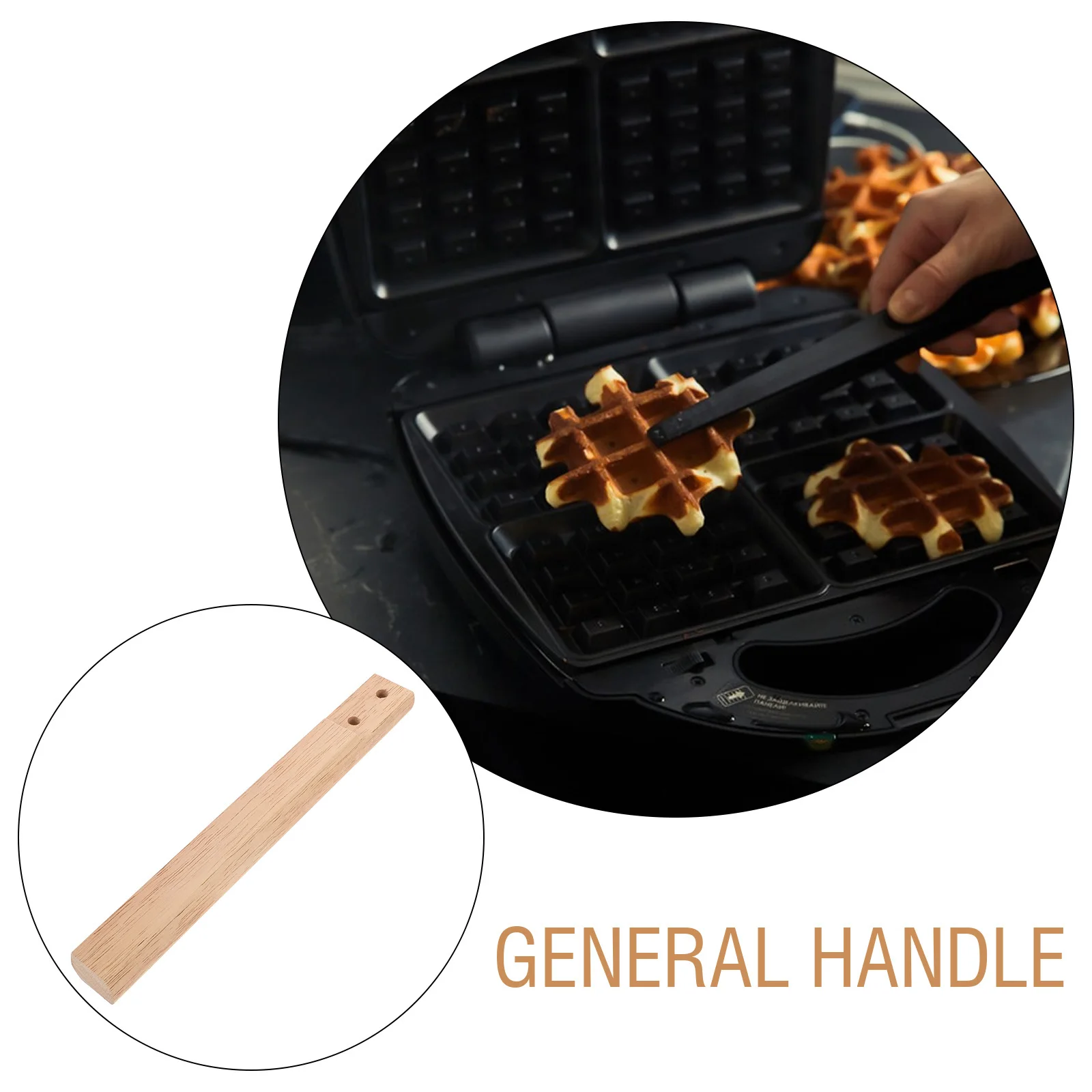 

Wooden Waffle Maker Handle Replacement Anti-Scald Grip Maker Handle Repair Accessory Handles Replacement