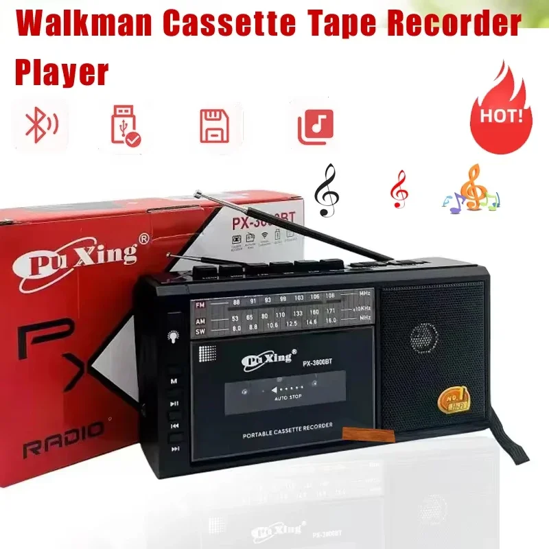 

Walkman кассетный магнитофон, винтажный портативный USB AM/FM/SW, многодиапазонное радио, беспроводные Bluetooth-колонки