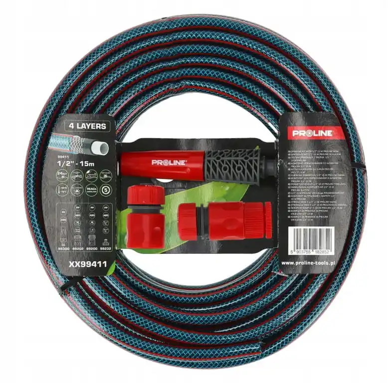 1/2 inch 15m tuinslang met fittingen en sproeier