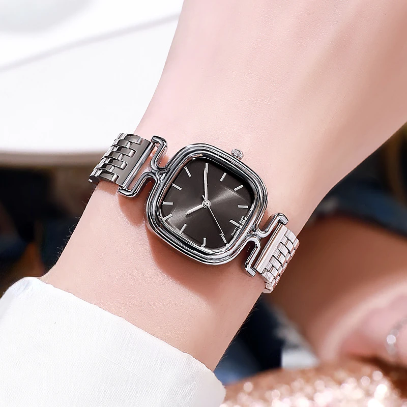 Square Leisure Watch Women\'s Alloy Steel Band Quartz Watch for Women Versatile Small Wristwatch Fashion Jewelry Accessories Gift