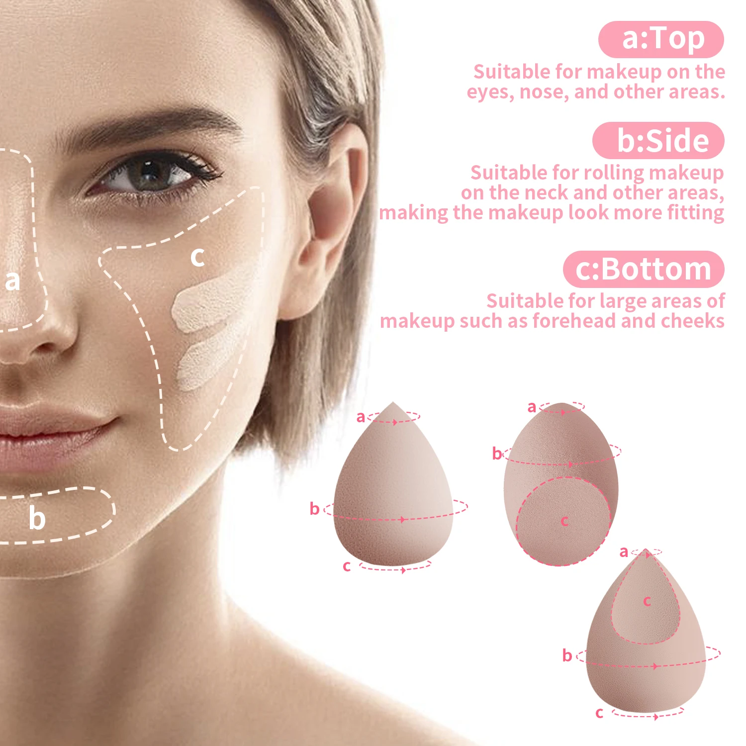 20 فرشاة مكياج + 3 نفث بودرة مستديرة + 3 نفث بودرة مثلثة + 3 بيضات تجميل + 3 نفث بودرة أصابع + 3 بيضات تجميل صغيرة + 1 واشين