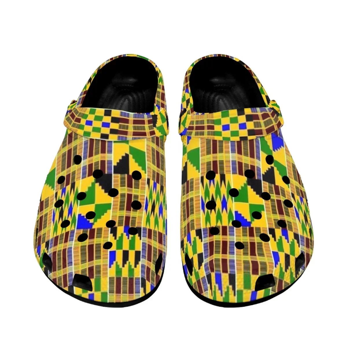 African Tribal Culture Breathable Adult Slides Vintage Black Non-slip Couple Indoor Slippers Summer Casual Flat Garden Shoes