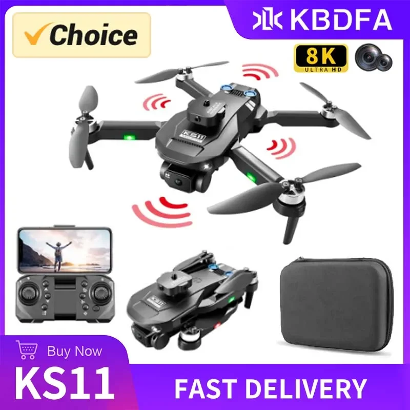 

KS11 Drone 4K HD Dual Camera Brushless Motor Obstacle Avoidance Remote Control Helicopter Professional Foldable Quadcopter Toy