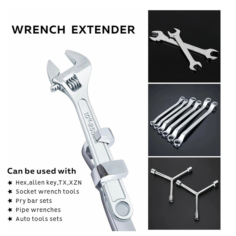 Wrench Extender Tool Bar,Torque Adaptor Wrench Extension,Extra-Long 15 Inch Wrench Extension For Maximum Leverage