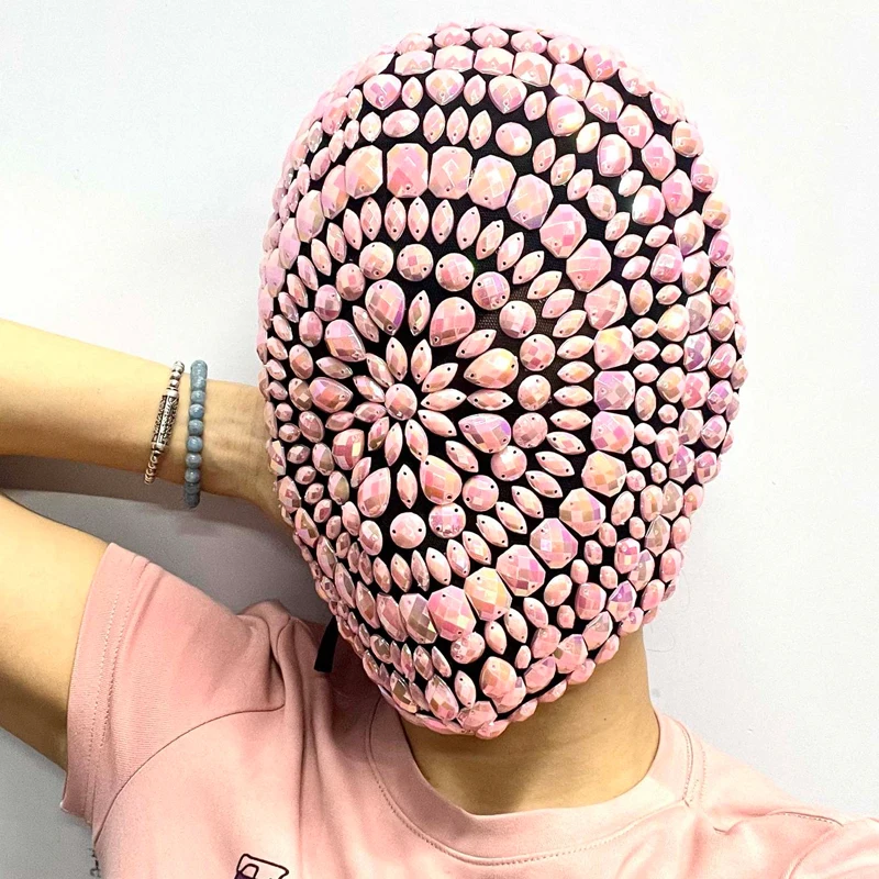 Men Women Performance Headwear Rhinestones Stones Head Ornament Halloween Nightclub Pole Dance Costume Stage Accessories XS9817
