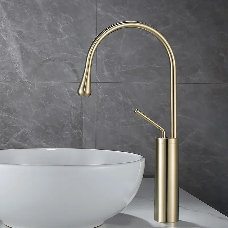 

Bathroom Faucet Brushed Gold Basin Hot Cold Black Sink Brass Kitchen Faucet Swivel Sink Water Crane