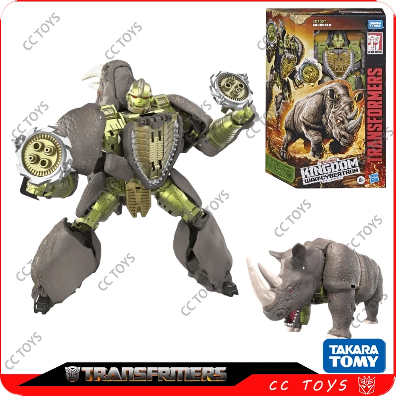 W magazynie Takara Tomy Transformers Kingdom Series WFC-K27 Rhinox Figurka akcji Robot Kolekcja zabawek Hobby Kolekcje