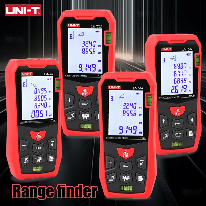 

UNI-T Digital Laser Rangefinder Measurement Range 50m-120m Automatic Calibration Data Storage Function Handheld Rangefinder