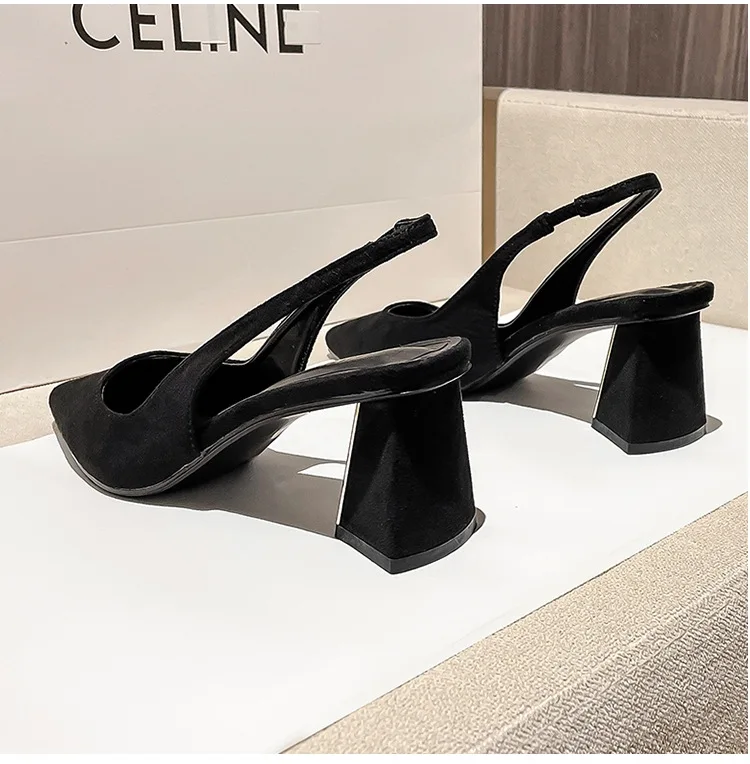 Fashion Women Sandals 2024 Summer New Pointed Toe High Heels  Ladies Sexy Slingback Banquet  Dress Wedding Party Shoes Sandalias