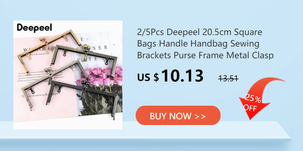 2Pcs Deepeel Metal Bag Handles Purse Sewing Frame Brackets DIY Handcrafted for Women Handbag Replacet Hardware Bags Accessories