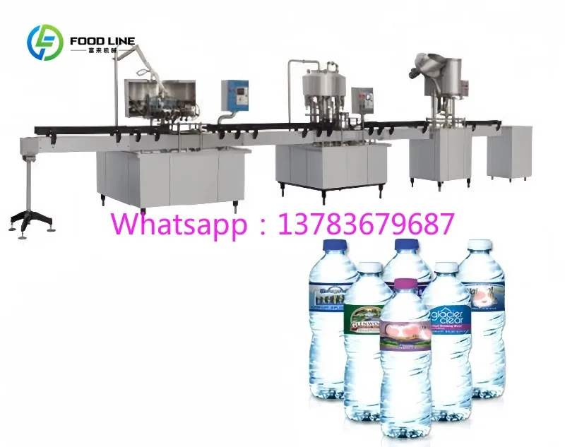 Customized Automatic Bottle Washing Filling Capping Shrinking Machine / Liquid Drinking Full Water Filling  Production Line