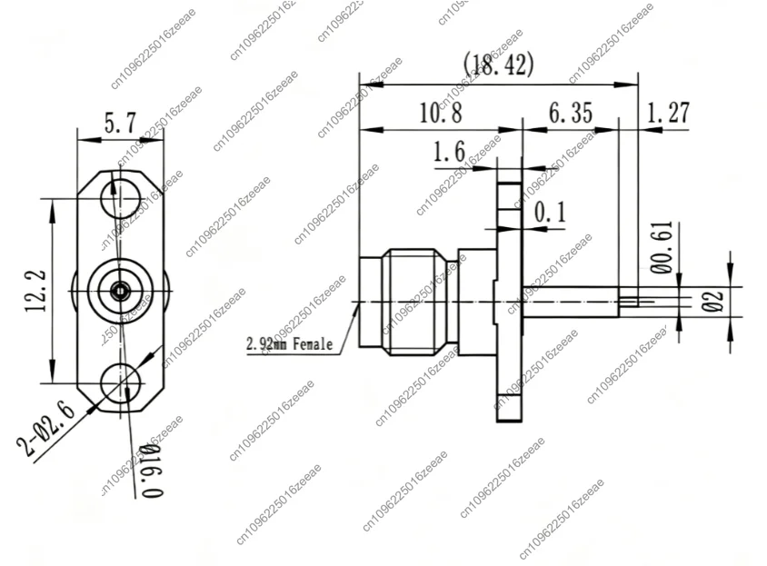 1pc connector 0-40g coaxial test medium through wall cavity connection 2.92-kfd